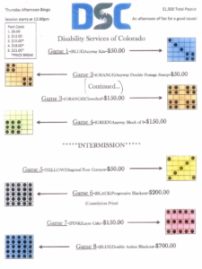 Disability Services of Colorado @ Carefree Bingo | Colorado Springs | Colorado | United States